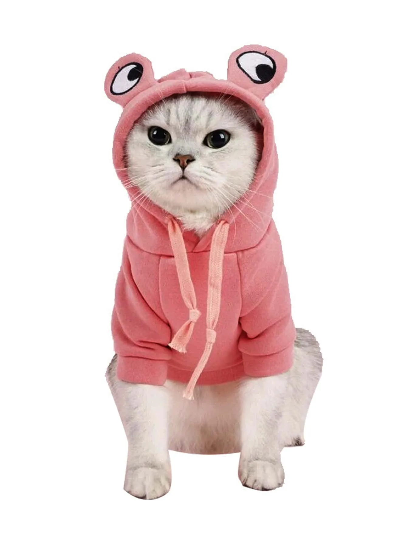 1pc Pink Pet Hoodie With Cartoon Frog Design, Fashionable And Suitable For Sports