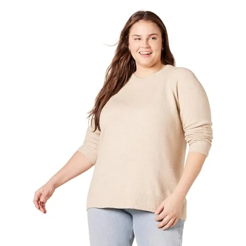 Amazon Essentials Women's Classic-Fit Soft Touch Long-Sleeve Crewneck Sweater, Sage Green Heather, Small