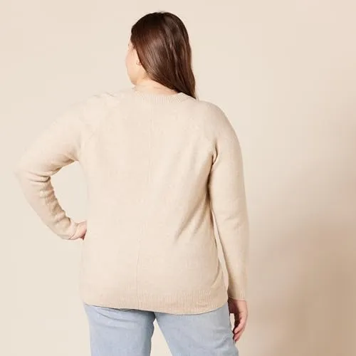 Amazon Essentials Women's Classic-Fit Soft Touch Long-Sleeve Crewneck Sweater, Sage Green Heather, Small