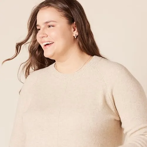 Amazon Essentials Women's Classic-Fit Soft Touch Long-Sleeve Crewneck Sweater, Sage Green Heather, Small