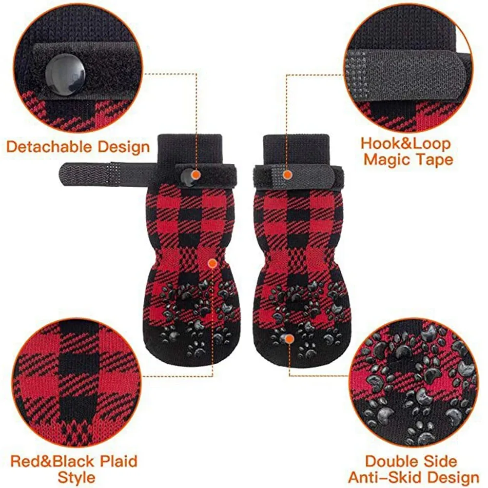 Anti-Slip Dog Socks 4pcs