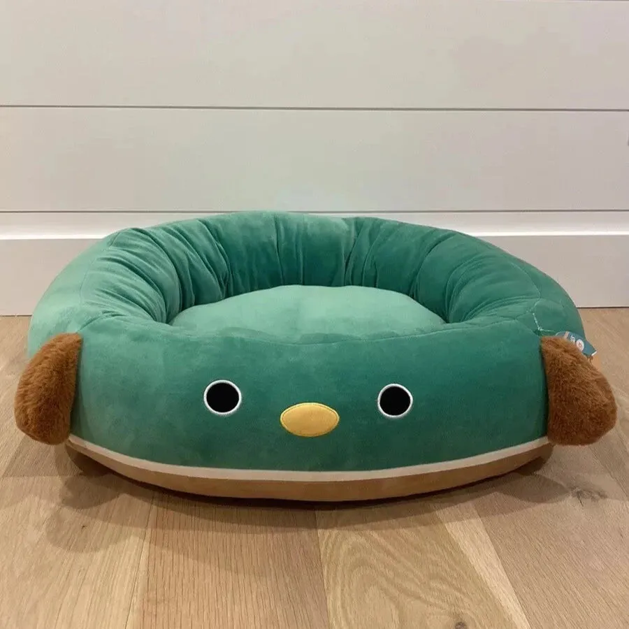 Avery the Duck Plush Bolster Pet Bed - Medium / Large