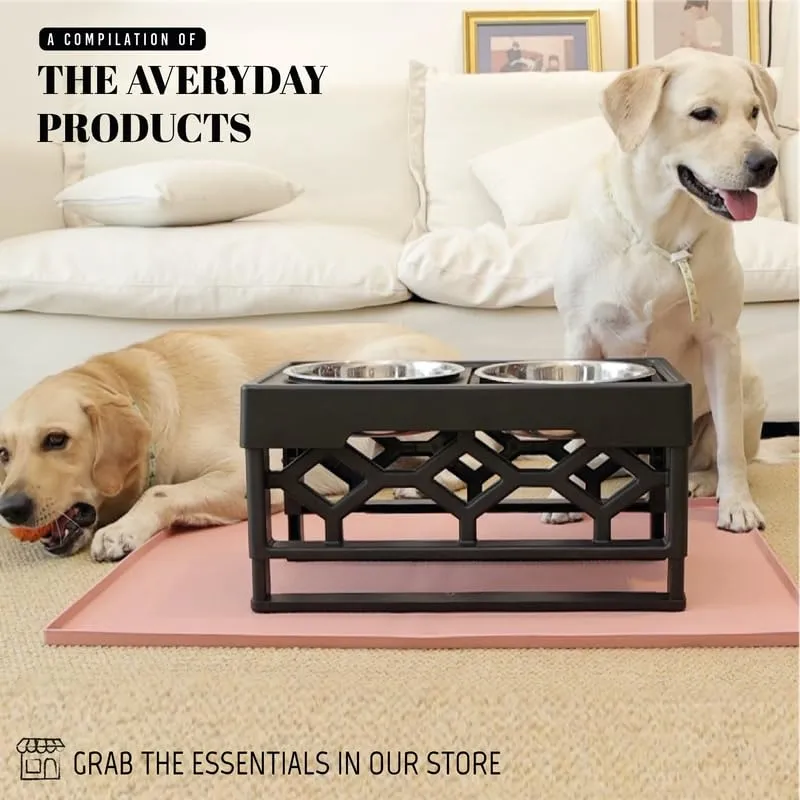 AVERYDAY 104 oz Stainless Steel Dog Bowls Set 2 Pack for Replacement Dog Bowl for Stand, 13 Cups Metal Dog Bowls with 5.24" Deep, Extra Large Dog Water Bowl for Raised Feeder with Opening 7.44-7.64"