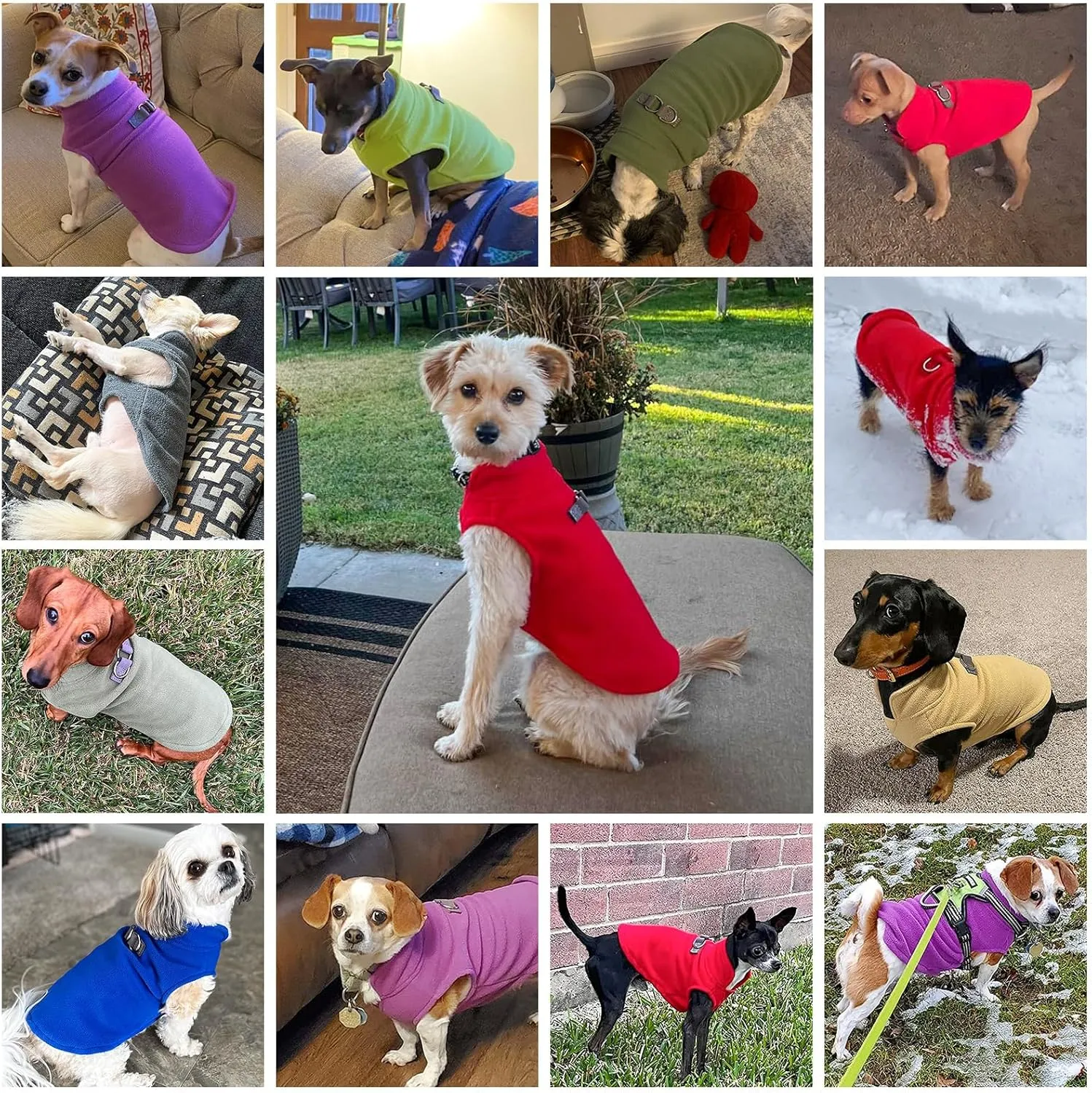 BEAUTYZOO Dog Fleece Vest Sweater Winter Jacket for Large Dogs with D-Ring Leash Cold Weather Coat Hoodie for L Dogs Boy or Girls