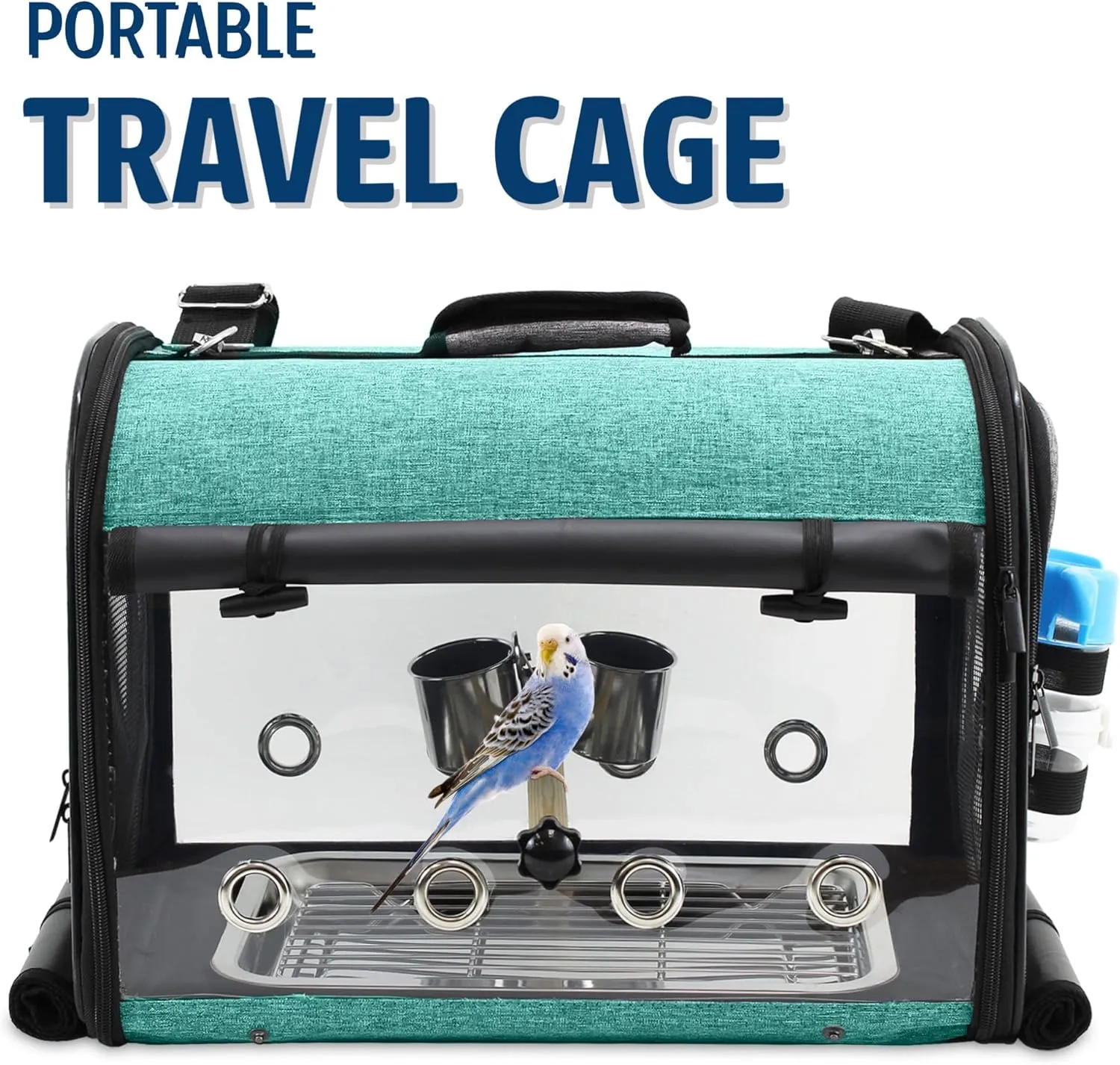 Bird Carrier Bag Bird Travel Cage with Stand, Lightweight Backpack for Parrot, Portable Bird Travel Bag, Pet Transparent Breathable Travel Cage