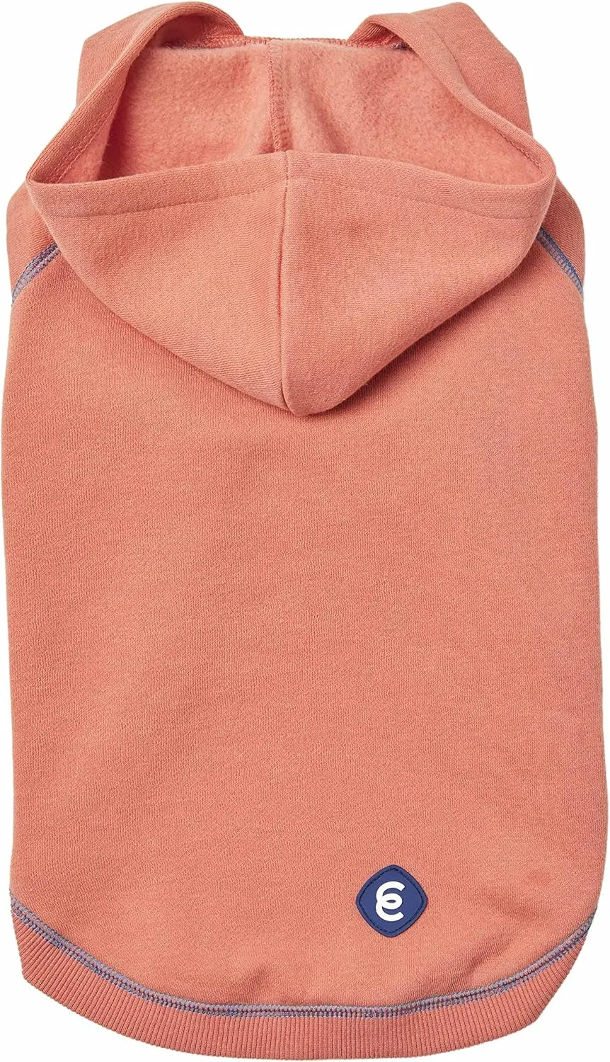Blueberry Pet Essentials 2023 New Soft & Comfy Better Basic Cotton Blend Dog Hoodie Sweatshirt in Coral, Back Length 20", Pack of 1 Jacket for Dogs