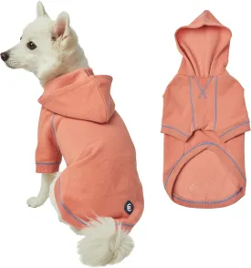 Blueberry Pet Essentials 2023 New Soft & Comfy Better Basic Cotton Blend Dog Hoodie Sweatshirt in Coral, Back Length 20", Pack of 1 Jacket for Dogs