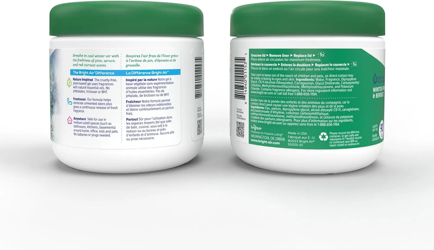 Bright Air 14 oz. Super Odor Eliminator, For Medium-Size Spaces, Winter Pine & Berries Scent, Case of 6, Odor Eliminator & Air Freshener, Natural Essential Oils, Lasts Up to 90 Days Each