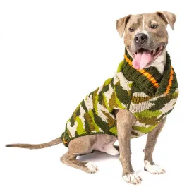 Camoflauge Hand Knit Wool Dog Sweater by Chilly Dog