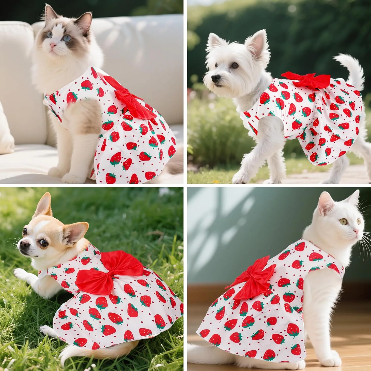 choyaxo Floral Dog Dress Cute Dog Skirt Pet Dress Summer Pet Clothes for Puppy Small Cats