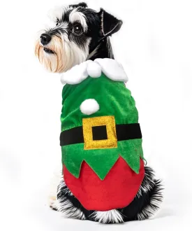 Christmas Pet Costume Christmas Elf Dog Costume Clothes Funny Cosplay Puppy Cat Xmas Costume Outfit Winter Hoodie Coat Clothes Apparel for Dogs Pet Christmas Party Supplies (S)