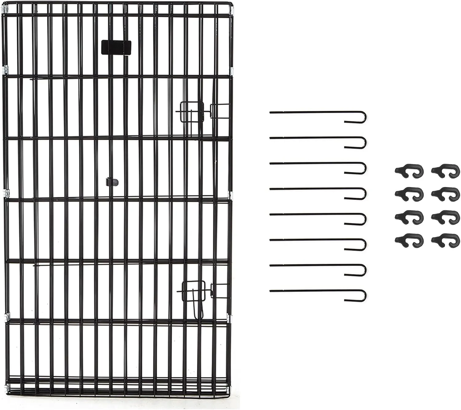 COOVA Foldable Octagonal Metal Dog Pen, Dog Exercise and Playpen, 24 Inches Wide x 42 Inches High, 8 Panels, Black