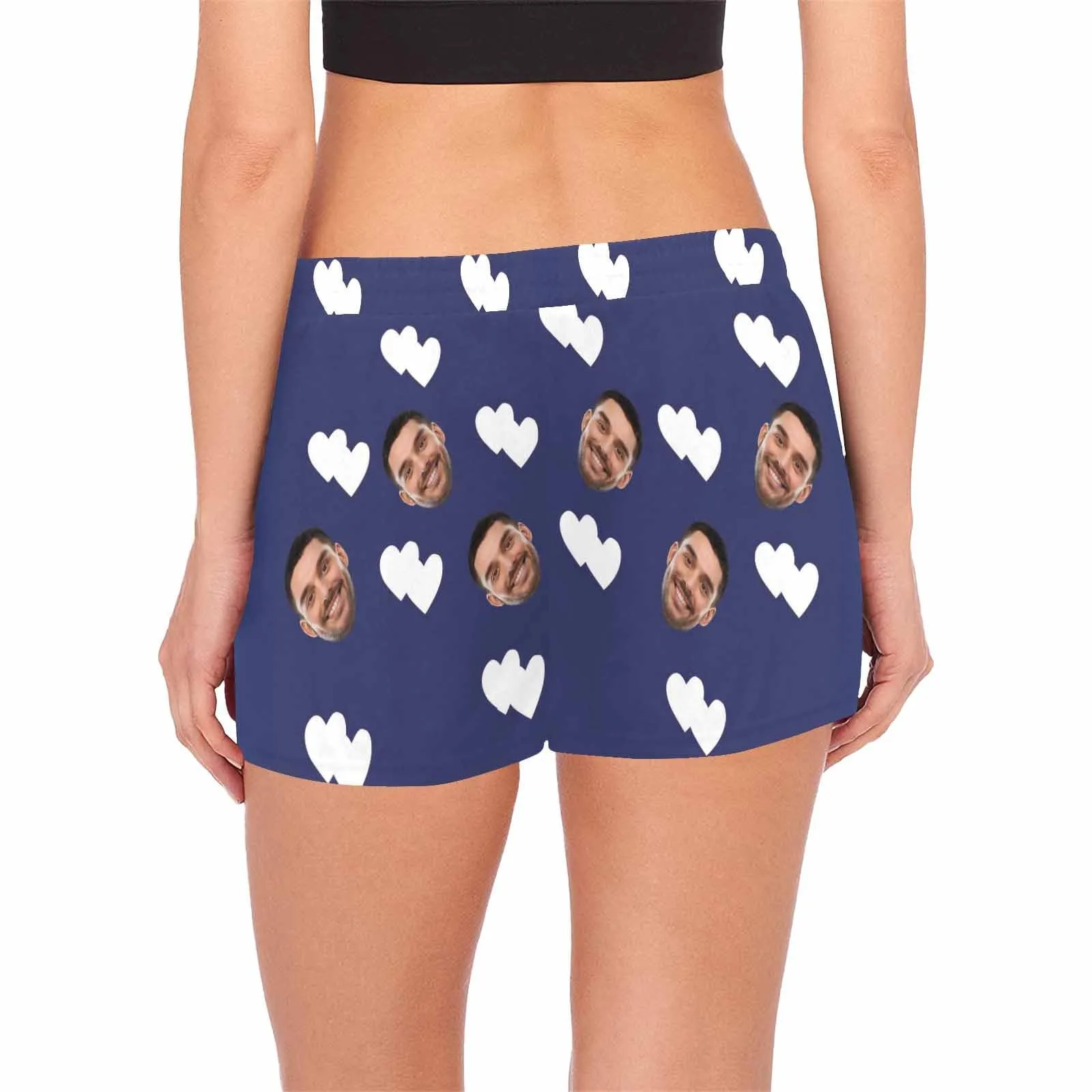 Custom Face Women's Pajama Shorts Multiple Colors Love Personalized Sleepwear Shorts