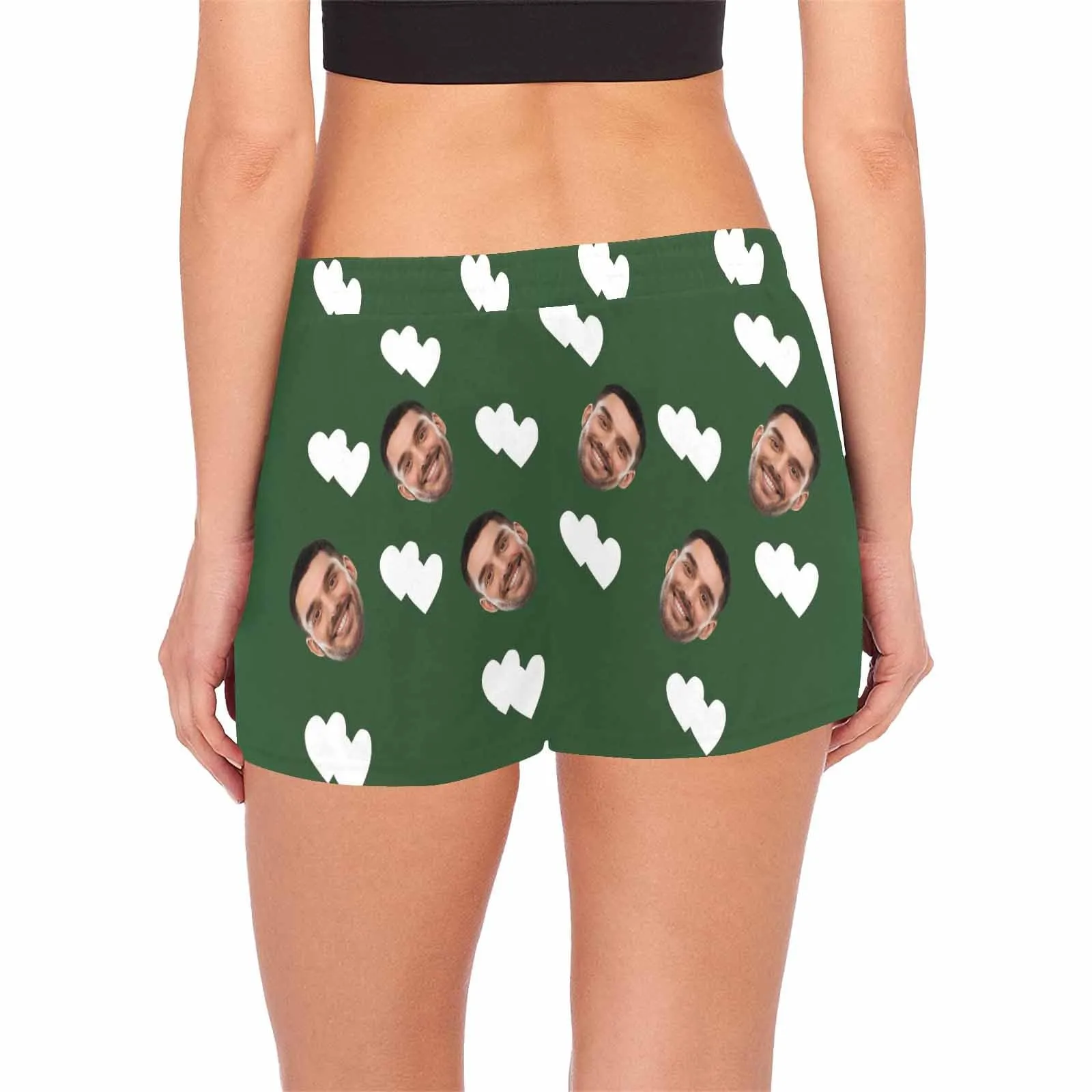 Custom Face Women's Pajama Shorts Multiple Colors Love Personalized Sleepwear Shorts