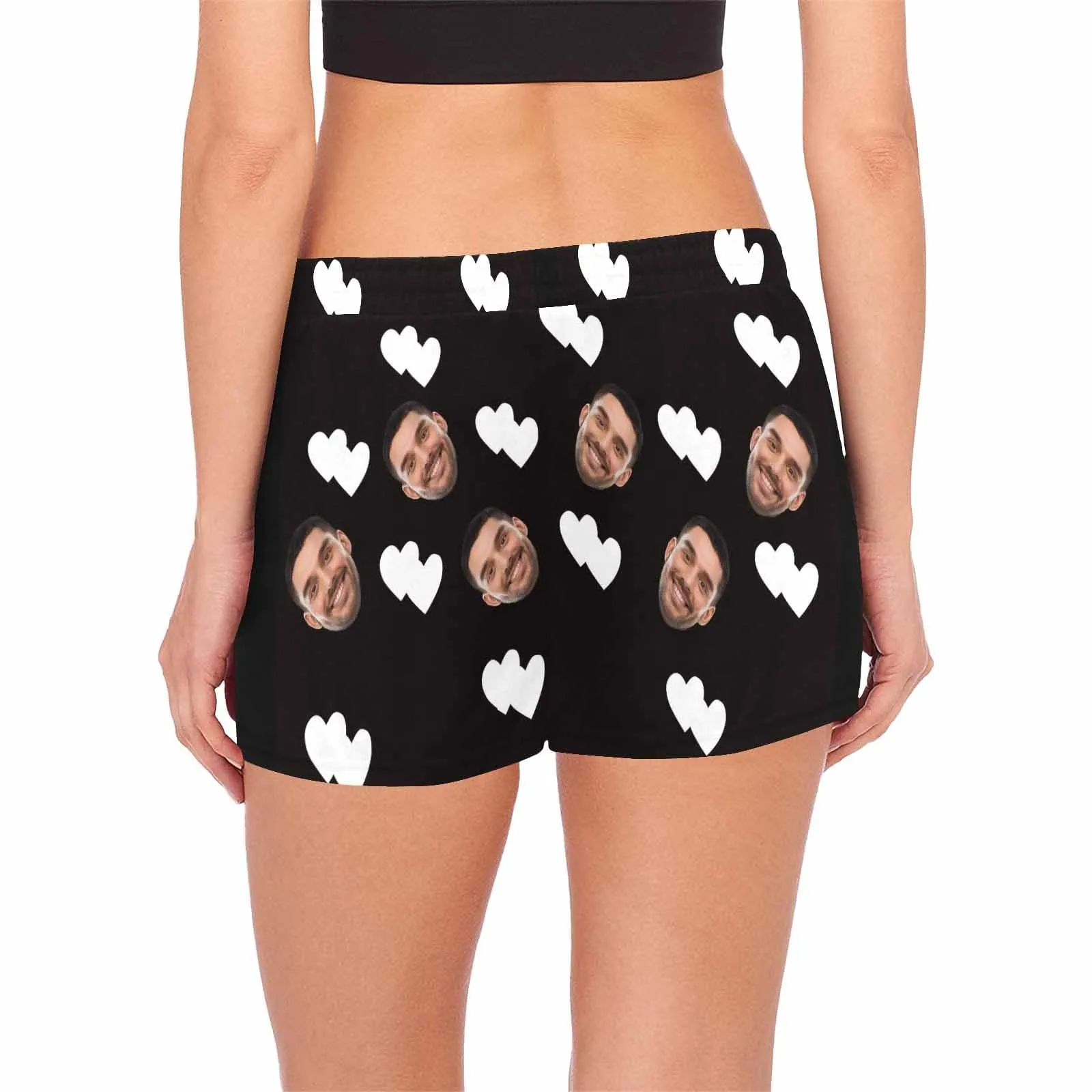 Custom Face Women's Pajama Shorts Multiple Colors Love Personalized Sleepwear Shorts