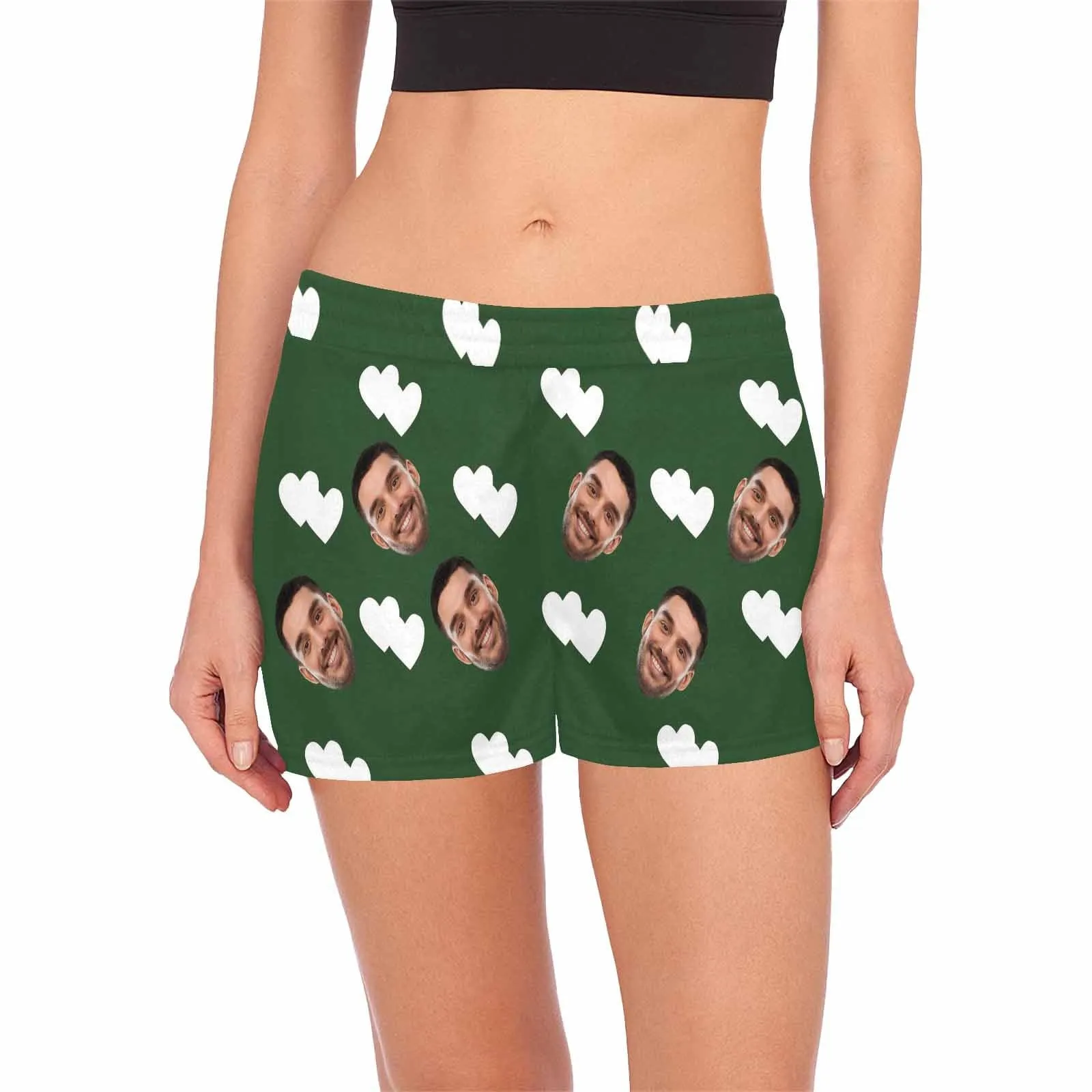Custom Face Women's Pajama Shorts Multiple Colors Love Personalized Sleepwear Shorts