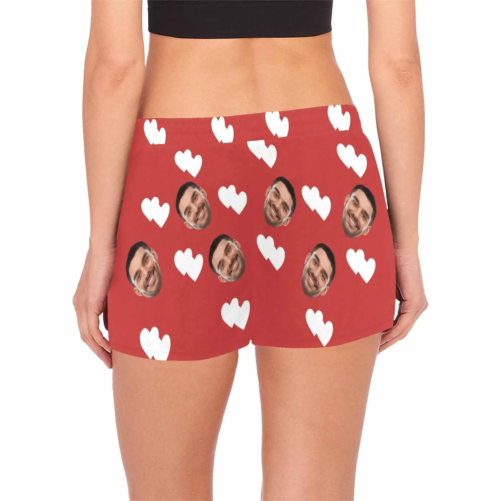 Custom Face Women's Pajama Shorts Multiple Colors Love Personalized Sleepwear Shorts