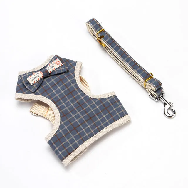 Cute Bowknot Adjustable Control Dog Vest Leashes