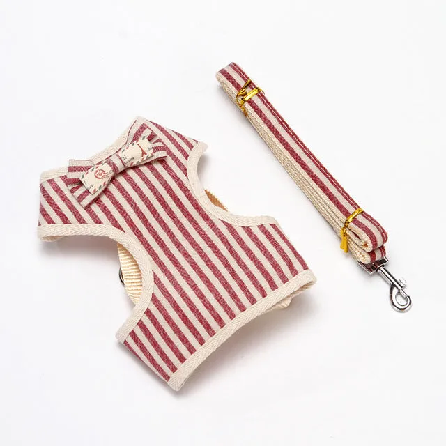 Cute Bowknot Adjustable Control Dog Vest Leashes