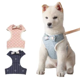 Cute Bowknot Adjustable Control Dog Vest Leashes
