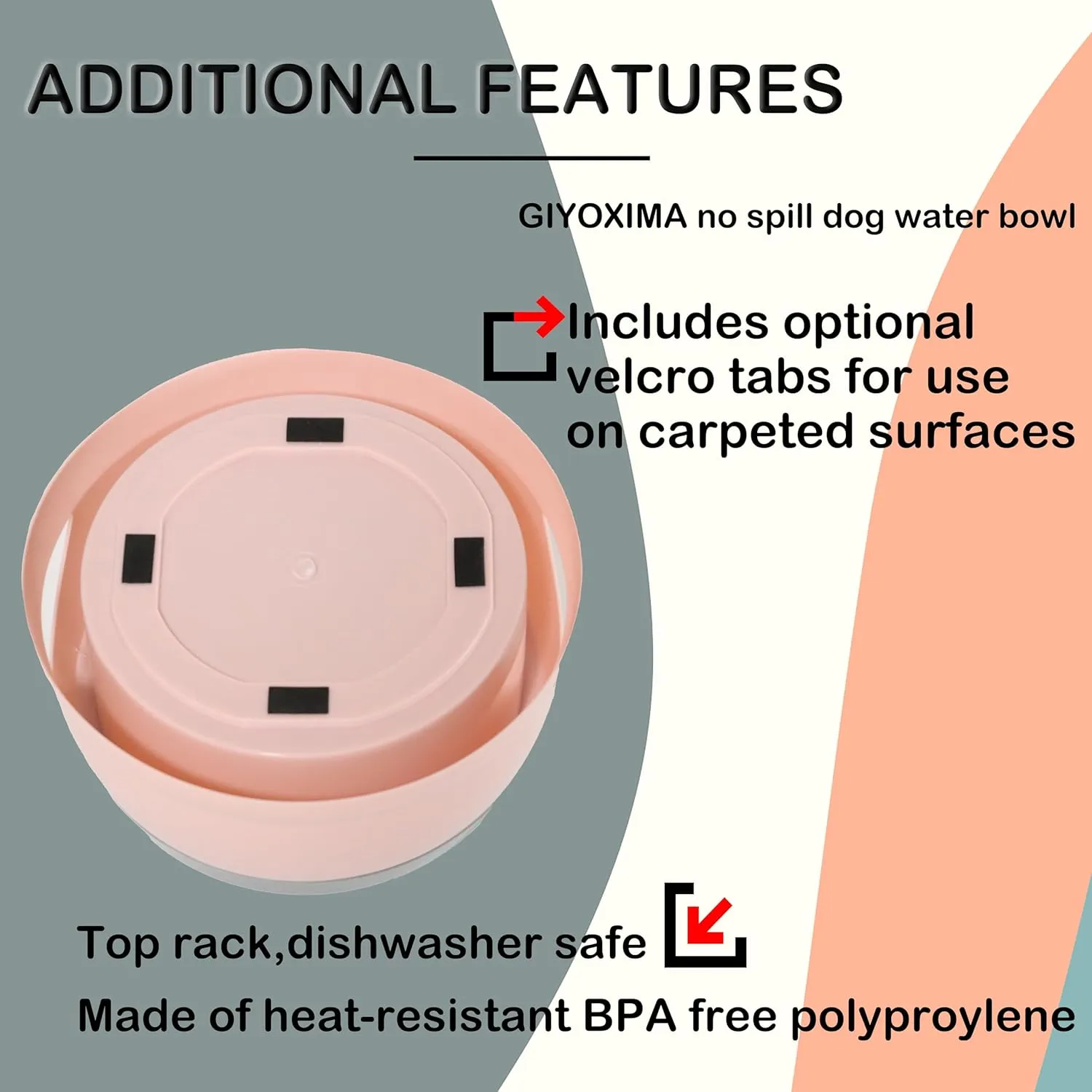 Dog & Cat Water Dispenser - No Spill, Slow Feeder, 25oz/750ml Travel Bowl