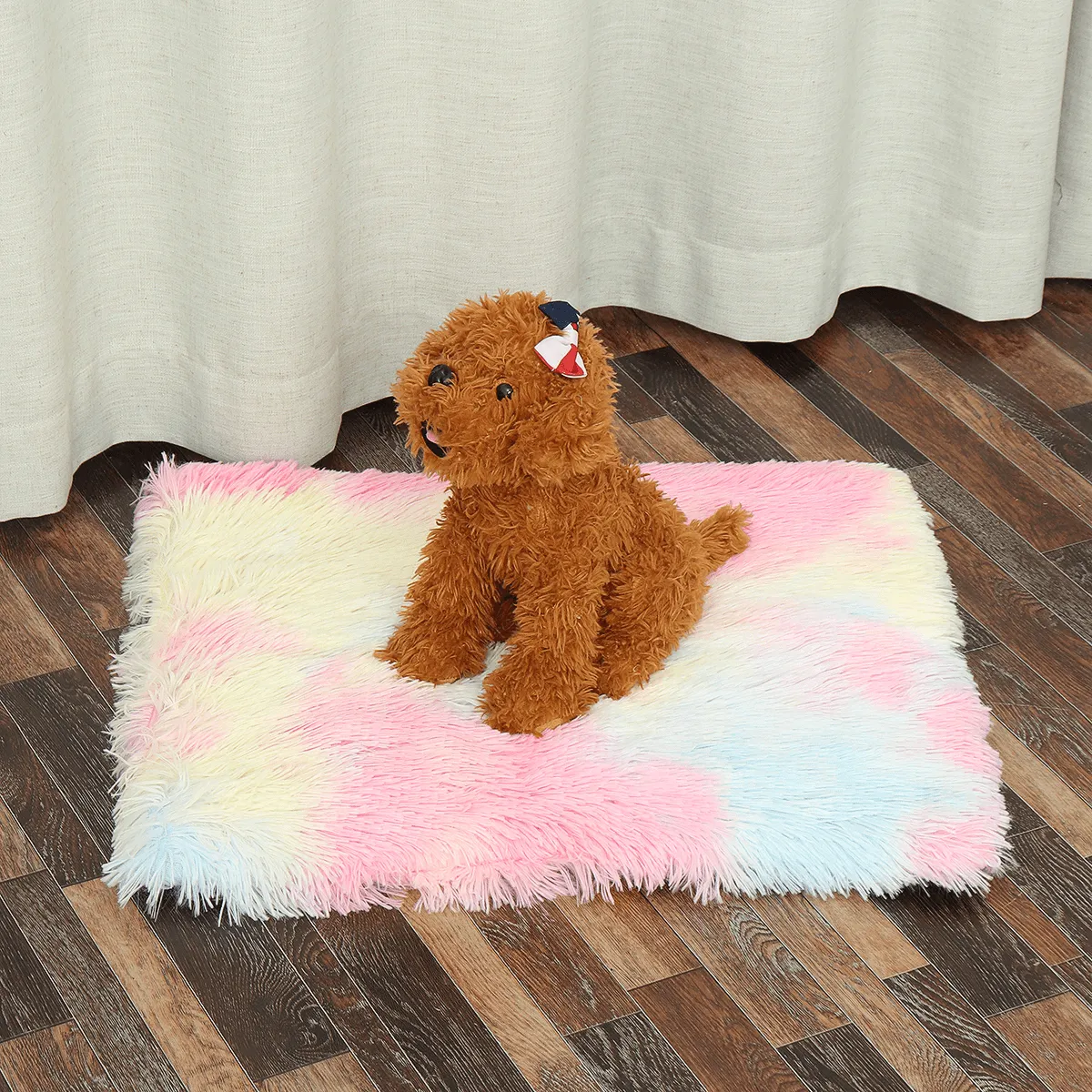 Dog Cat Long Plush Puppy Cushion Mat Soft Pet Bed Winter Warm Sleeping Bed for Dogs Kennel Portable Cat Supplies
