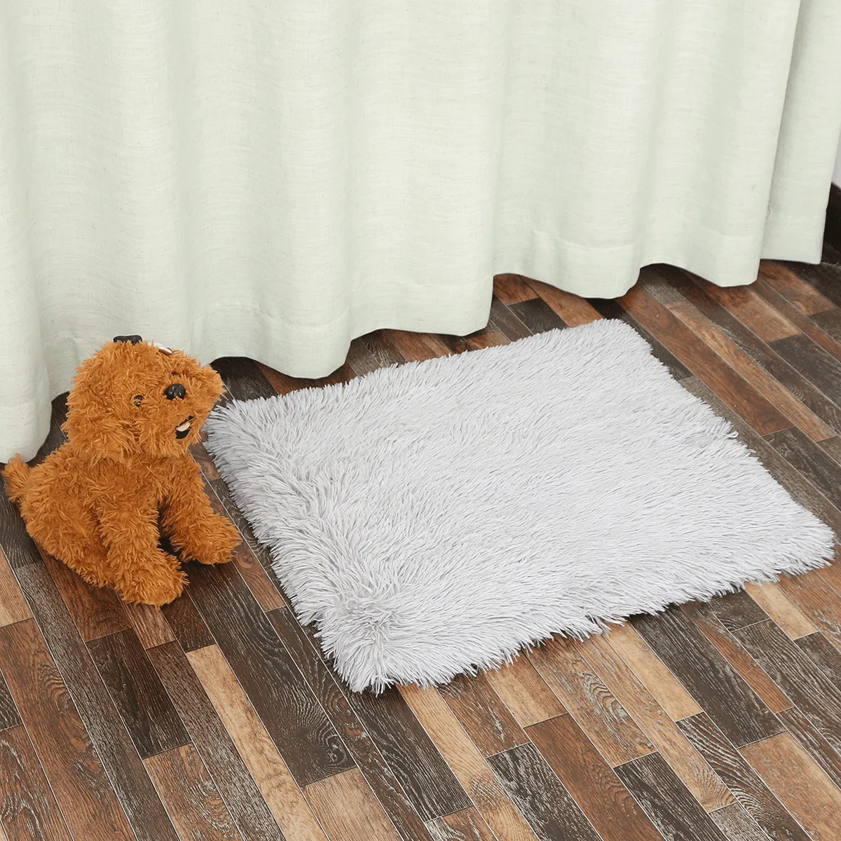 Dog Cat Long Plush Puppy Cushion Mat Soft Pet Bed Winter Warm Sleeping Bed for Dogs Kennel Portable Cat Supplies