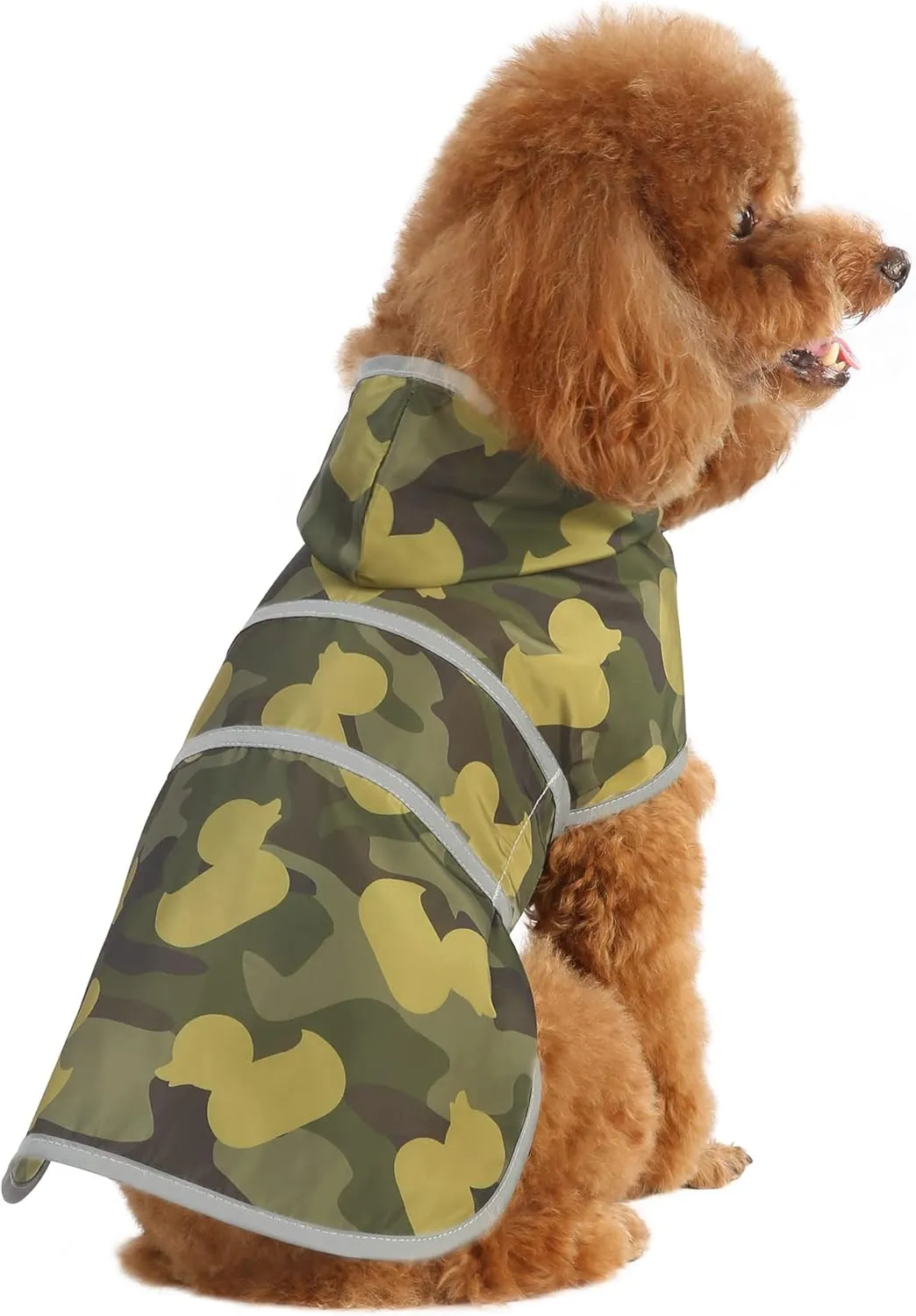 Dog Raincoat with Hood and Leash Hole, Waterproof Dog Raincoats for Small Dogs, Reflective Rain Coat for Doggies