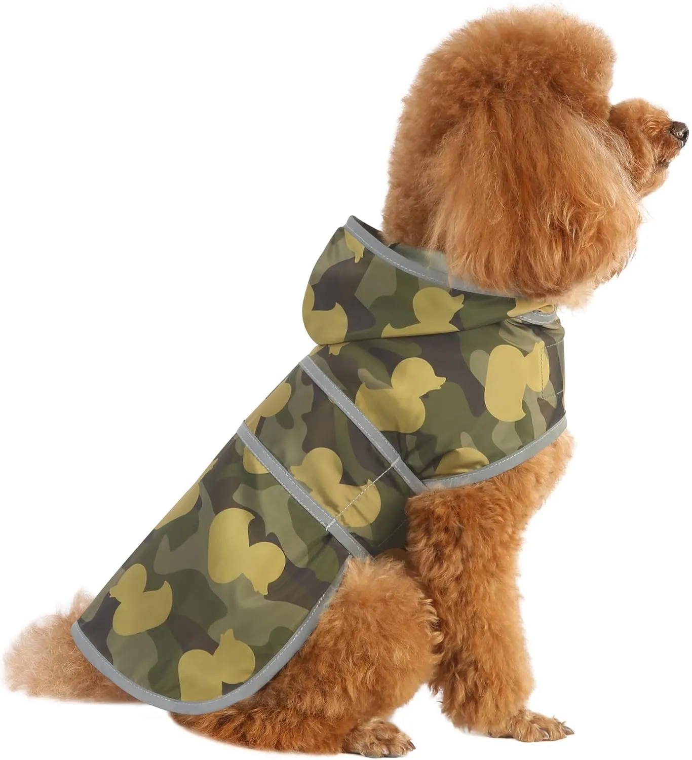 Dog Raincoat with Hood and Leash Hole, Waterproof Dog Raincoats for Small Dogs, Reflective Rain Coat for Doggies