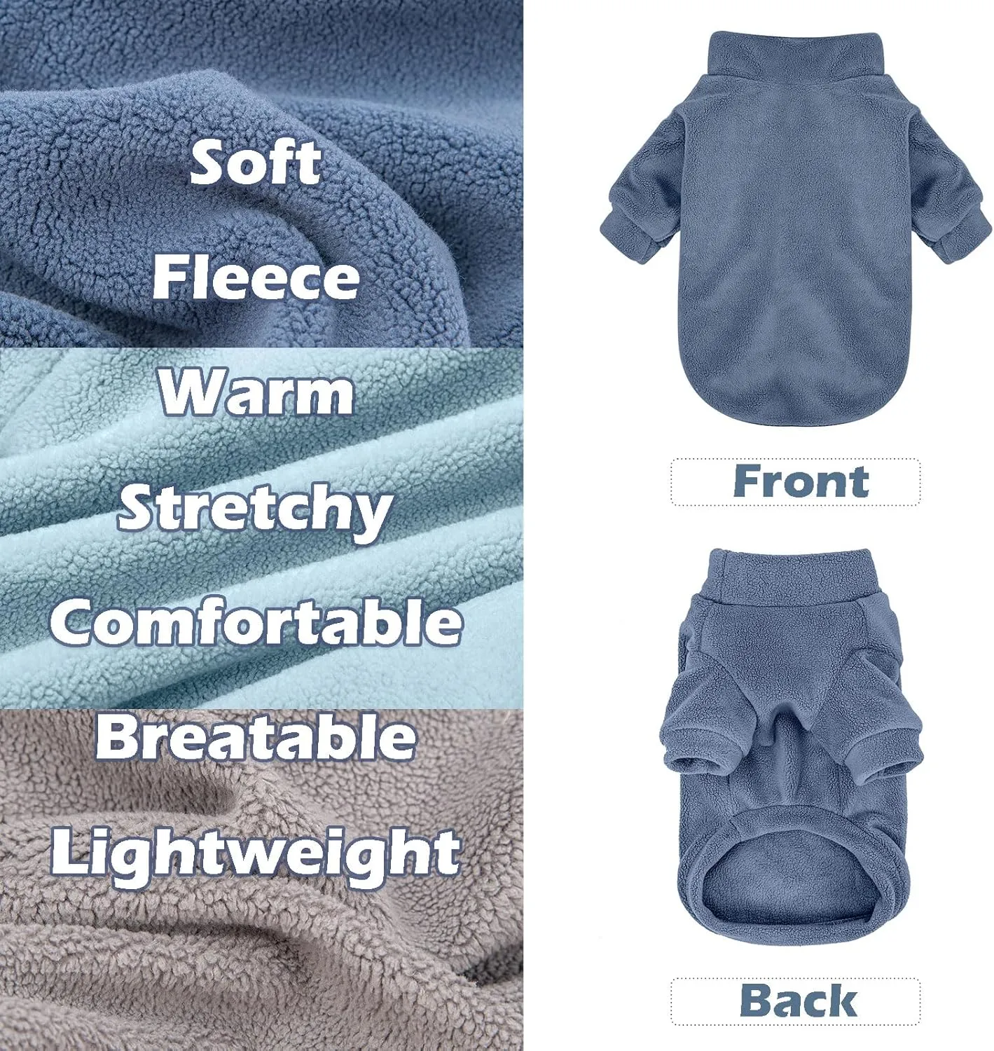Dog Sweater, 3 Pack Dog Sweaters for Small Dogs Girl Boy, Ultra Soft Warm Puppy Clothes Dog Coat for Winter (Gray Azure Navy, Medium)