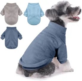 Dog Sweater, 3 Pack Dog Sweaters for Small Dogs Girl Boy, Ultra Soft Warm Puppy Clothes Dog Coat for Winter (Gray Azure Navy, Medium)
