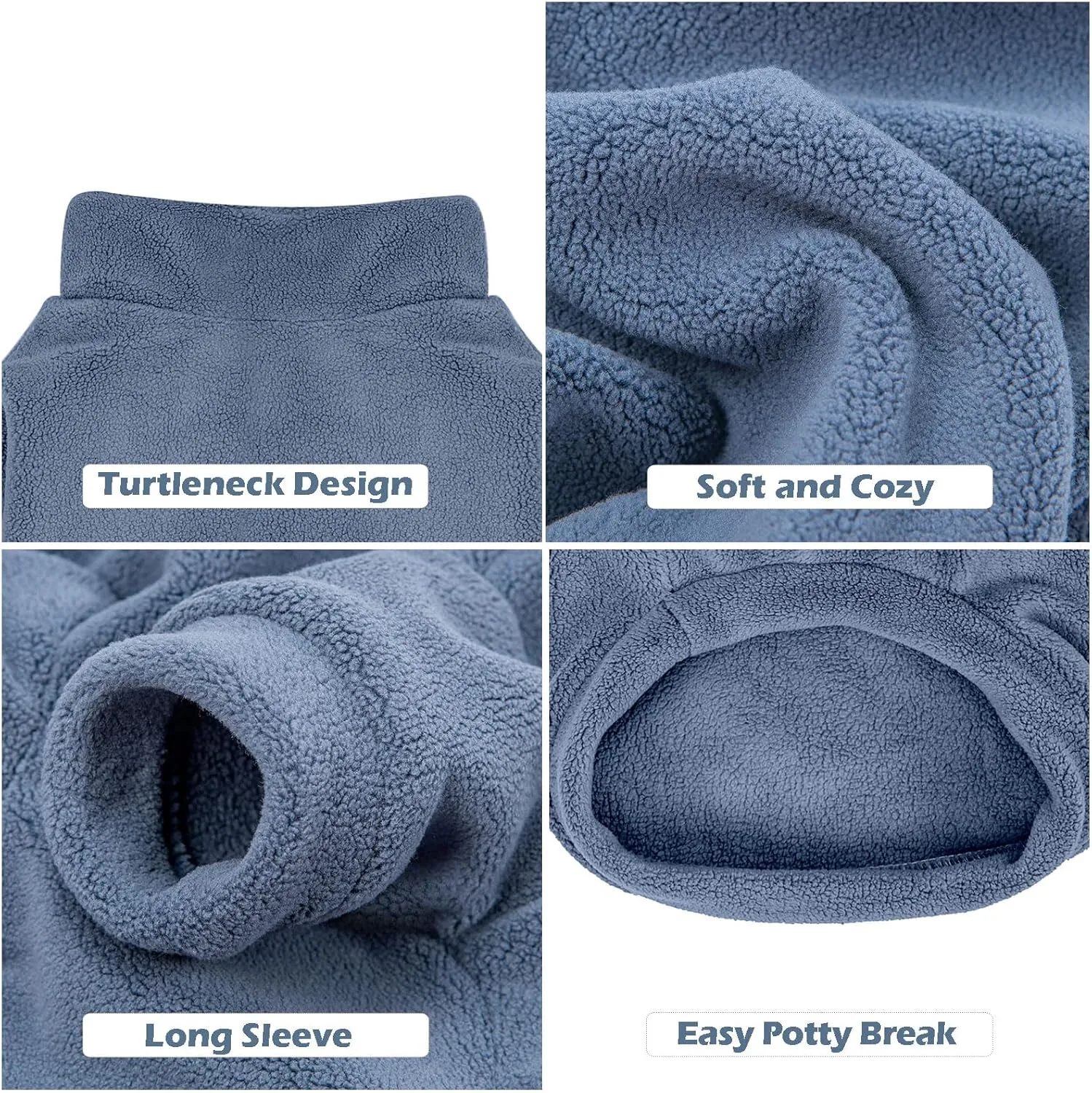 Dog Sweater, 3 Pack Dog Sweaters for Small Dogs Girl Boy, Ultra Soft Warm Puppy Clothes Dog Coat for Winter (Gray Azure Navy, Medium)