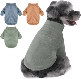 Dog Sweater, 3 Pack Dog Sweaters for Small Dogs Girl Boy, Ultra Soft Warm Puppy Clothes Dog Coat for Winter (Lt Blue Olive Brown, Medium)