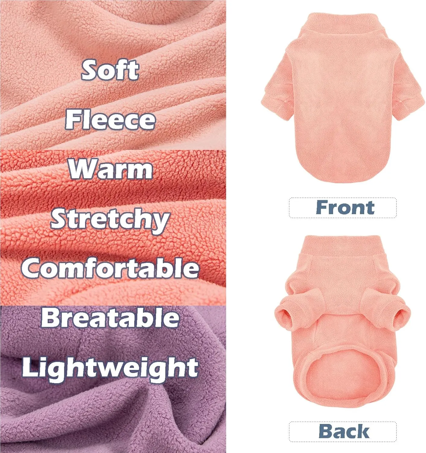 Dog Sweater, 3 Pack Dog Sweaters for Small Dogs Girl Boy, Ultra Soft Warm Puppy Clothes Dog Coat for Winter (Rose Lt Pink Lt Purple, Medium)