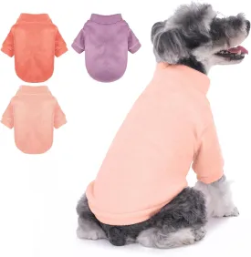 Dog Sweater, 3 Pack Dog Sweaters for Small Dogs Girl Boy, Ultra Soft Warm Puppy Clothes Dog Coat for Winter (Rose Lt Pink Lt Purple, Medium)