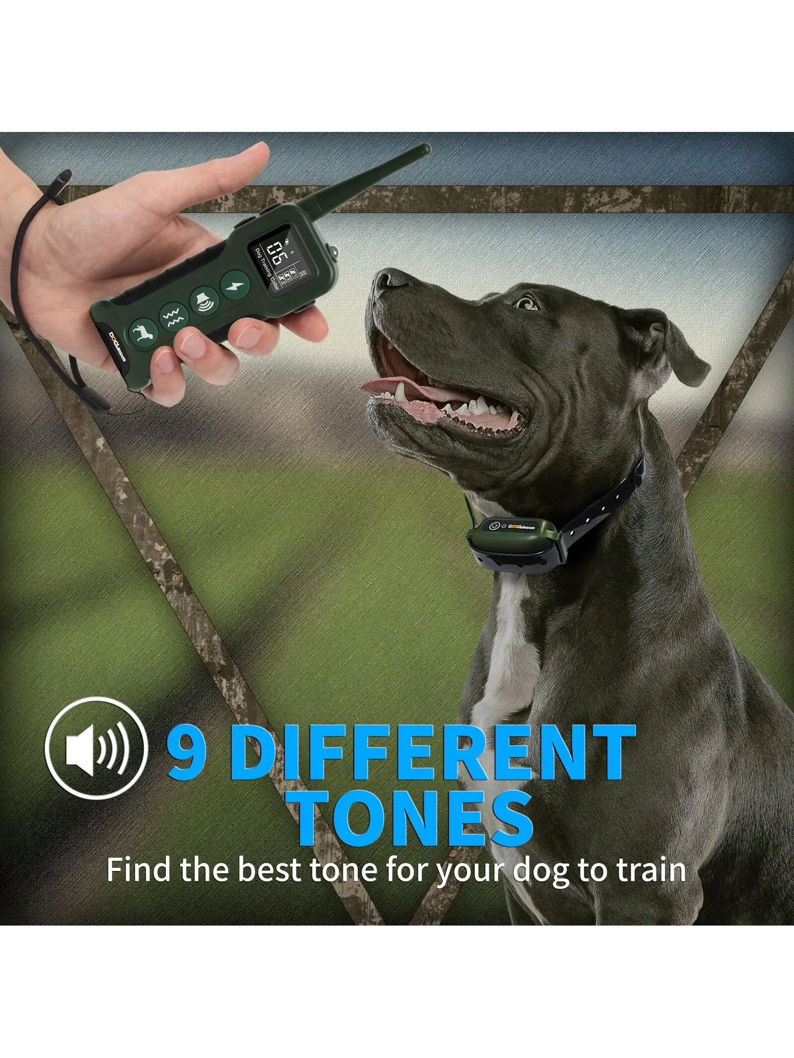 Dog Training Collar With Remote-Waterproof Shock Collar For Large Medium Dog, Upgraded 3300Ft E Collar For Dogs Training With 3 Training Modes, 9 Style Tones Vibration And Electric Shock