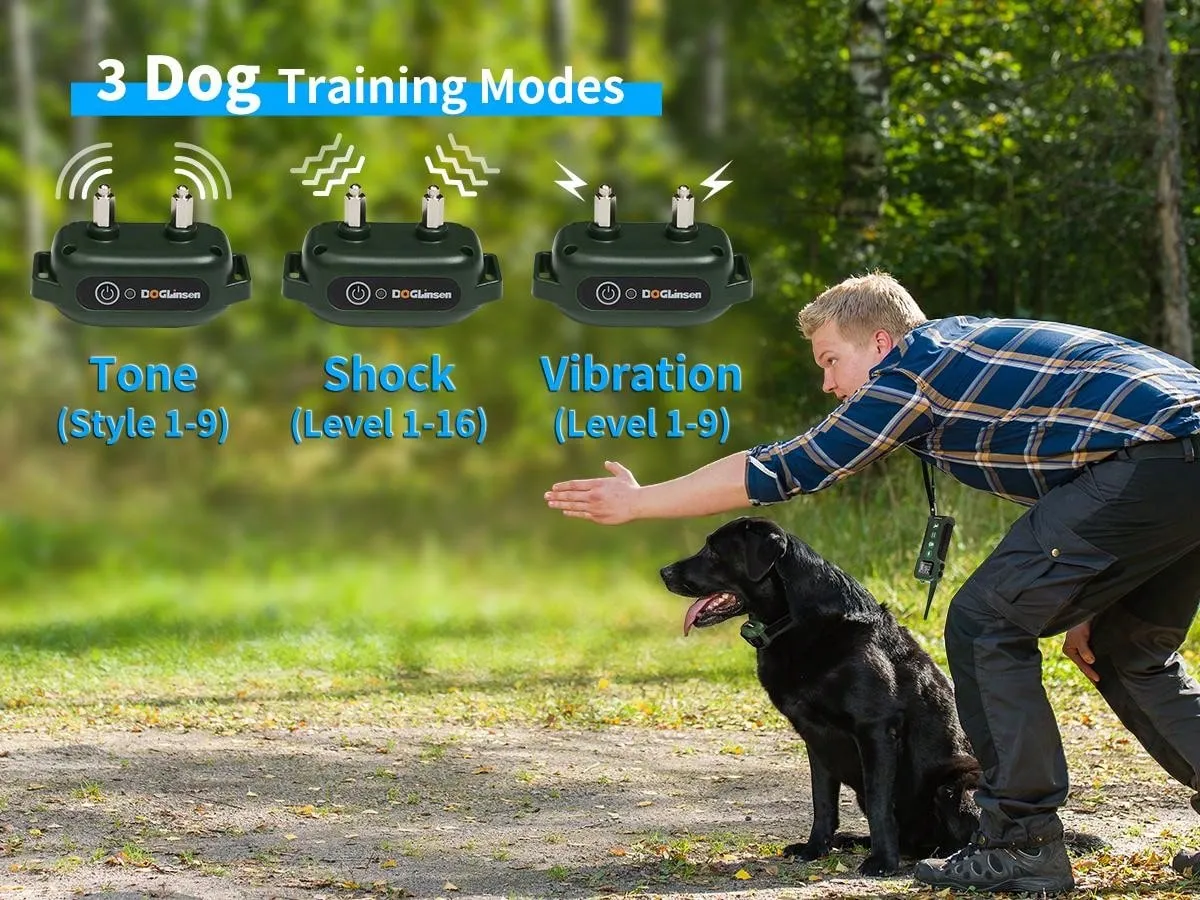 Dog Training Collar With Remote-Waterproof Shock Collar For Large Medium Dog, Upgraded 3300Ft E Collar For Dogs Training With 3 Training Modes, 9 Style Tones Vibration And Electric Shock