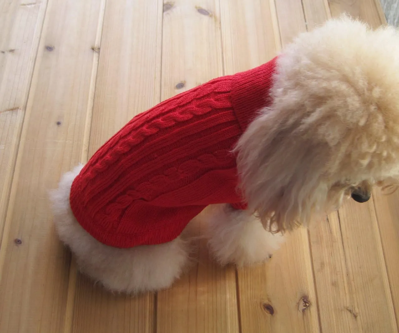 FAMI Dog Clothes Dogs Sweater Soft Puppies Clothing Winter Puppy Sweaters Warm Outfit for Dogs Small XS S Cat Apparel(Red,Medium)