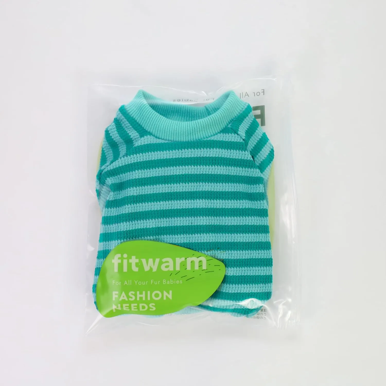 Fitwarm Green and Teal Striped Dog Pajamas, Waffle Dog Clothes for Small Dogs Girl Boy, Puppy Onesie with Feet, Pet Cat Outfit, XS