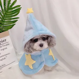 Fleece Dog Hooded Towel Pajamas | Soft & Cute Nightgown Blanket for Small Dogs & Cats | Travel Sleeping Mats for Pugs & Pets