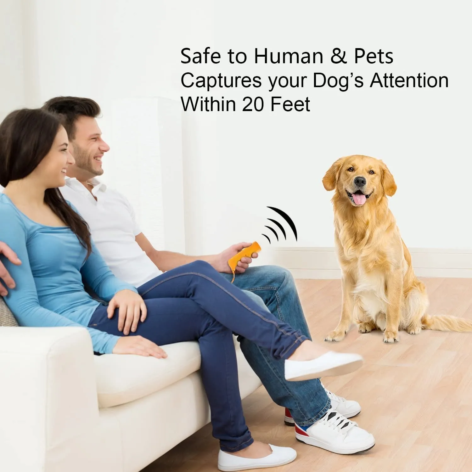 Frienda LED Ultrasonic Dog Trainer Device 3 in 1 Stop Barking Stop Bark Handheld Dog Training Device (Yellow)