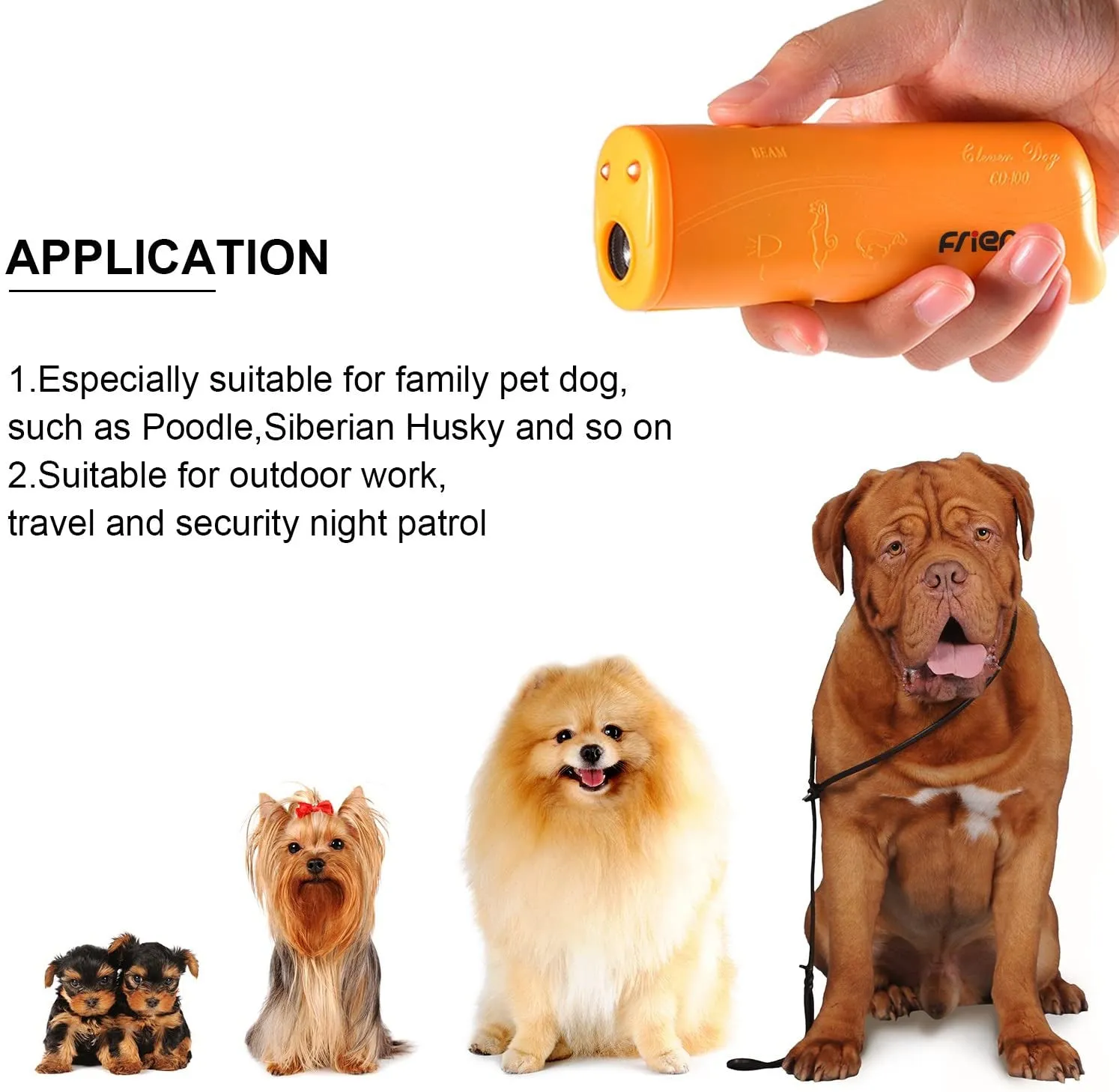 Frienda LED Ultrasonic Dog Trainer Device 3 in 1 Stop Barking Stop Bark Handheld Dog Training Device (Yellow)