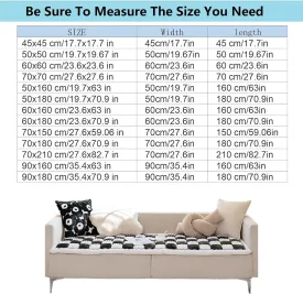 Funny Pet Couch Covers for Sofa Plush Checker Couch Cover for 3 Cushion Couch Sofa Pet Friendly (Cream Dark Coffee,70x150 cm/27.6x59.06 in)