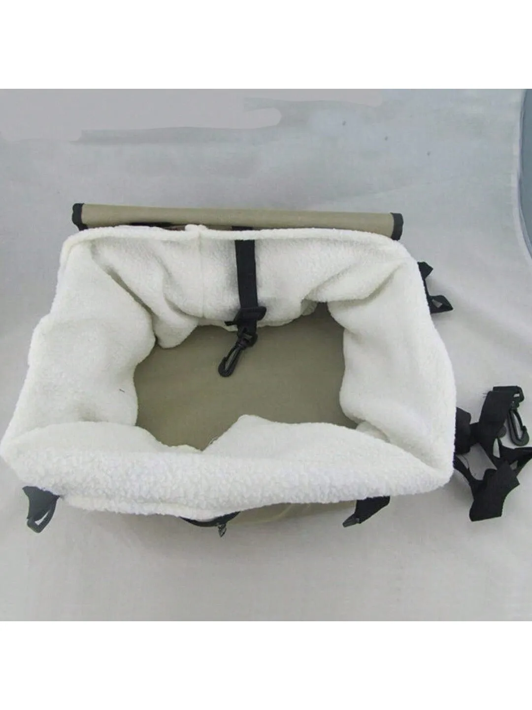 Green Plush Pet Car Seat Basket Suitable For Small Cats And Dogs For Car Travel