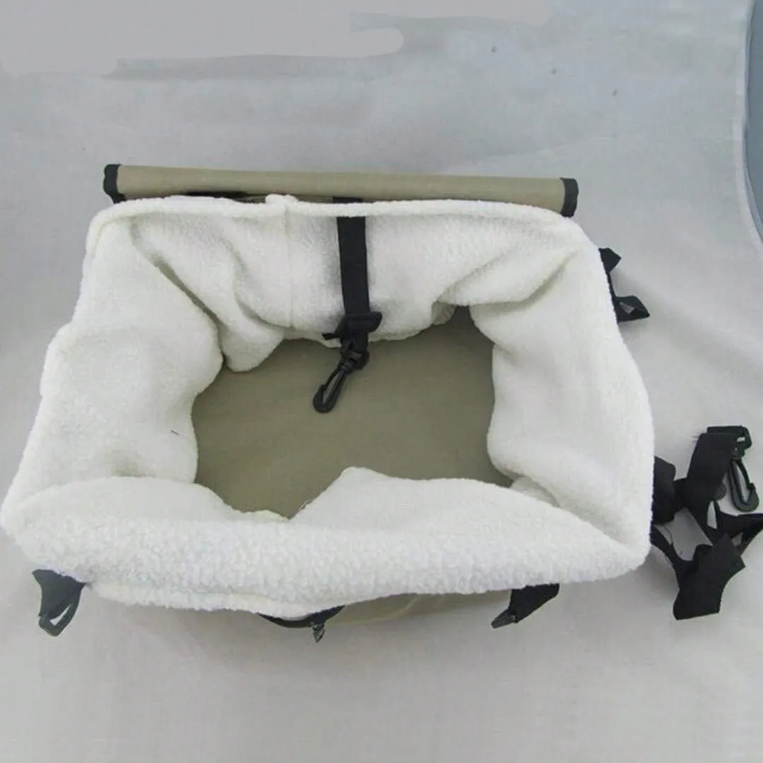 Green Plush Pet Car Seat Basket Suitable For Small Cats And Dogs For Car Travel