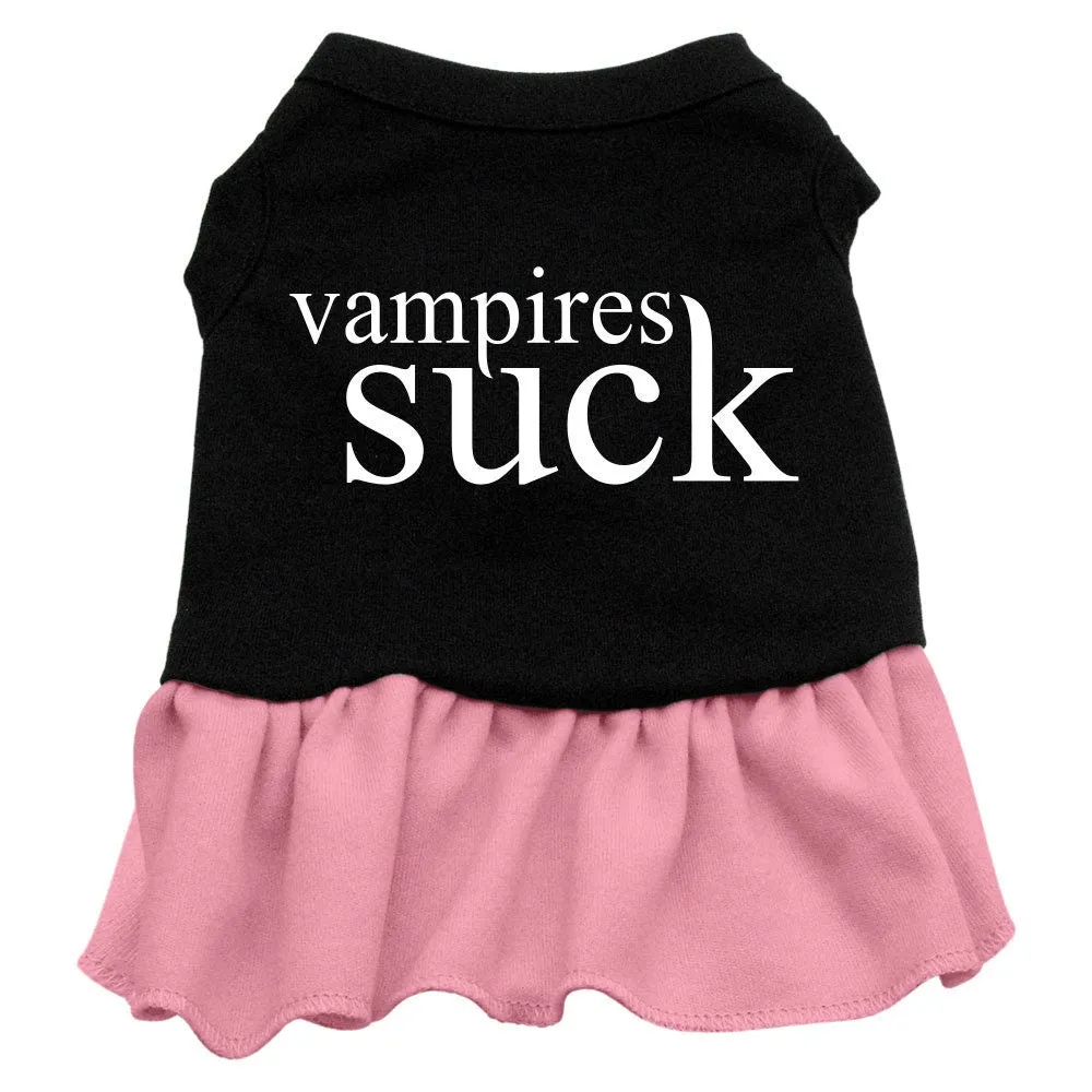 Halloween Pet Dog & Cat Dress Screen Printed, "Vampires Suck"