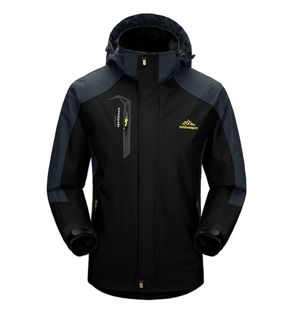 Hiking Jacket Men Autumn Outdoor Sports Coats Climbing Trekking Windbreaker Travel Waterproof Jackets Black