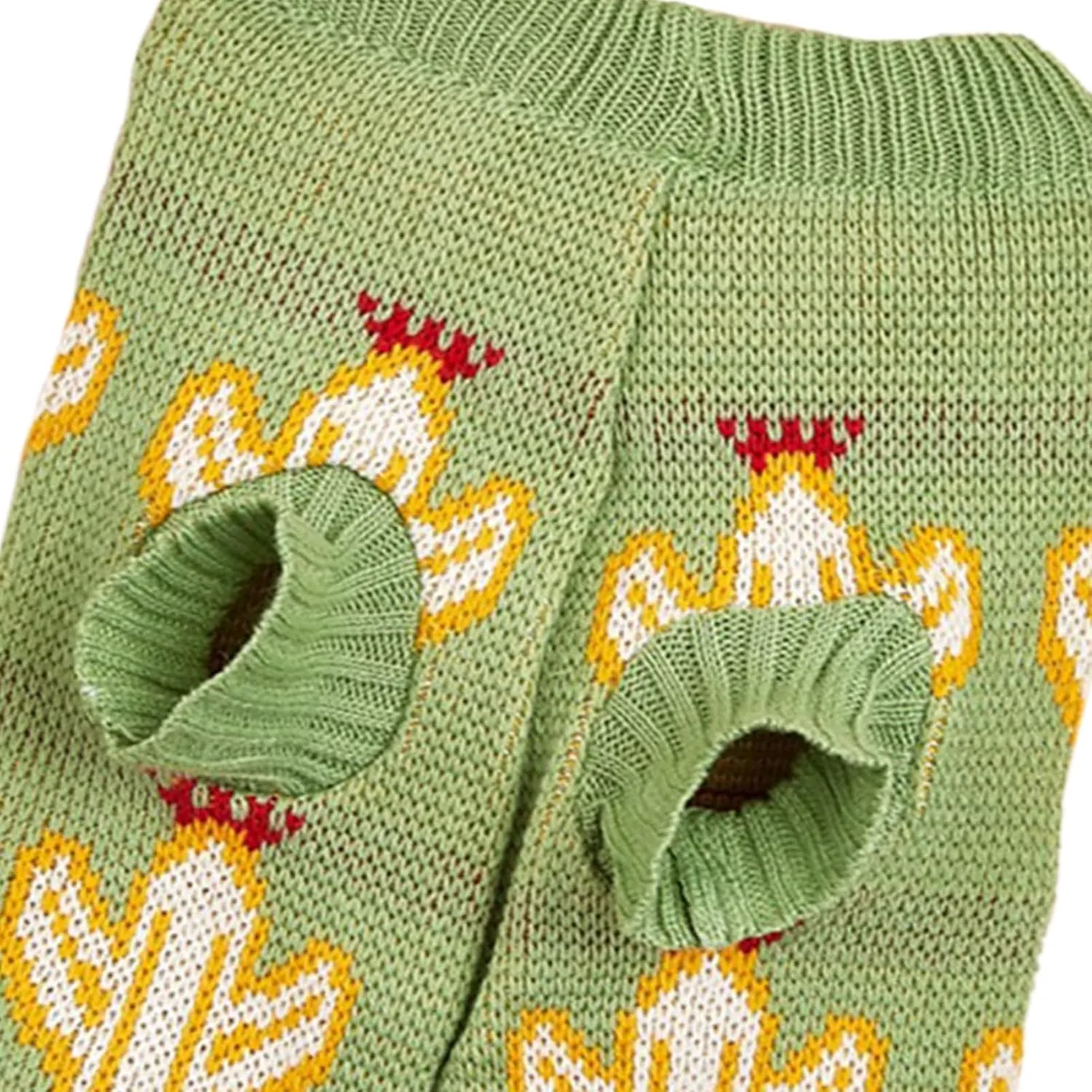 Jecikelon Knit Small Dog Sweater Cactus Soft Puppy Knitwear Clothes Winter Warm Pet Pullover Sweater for Small Dogs Cats Outfits Clothing (X-Large, Green)