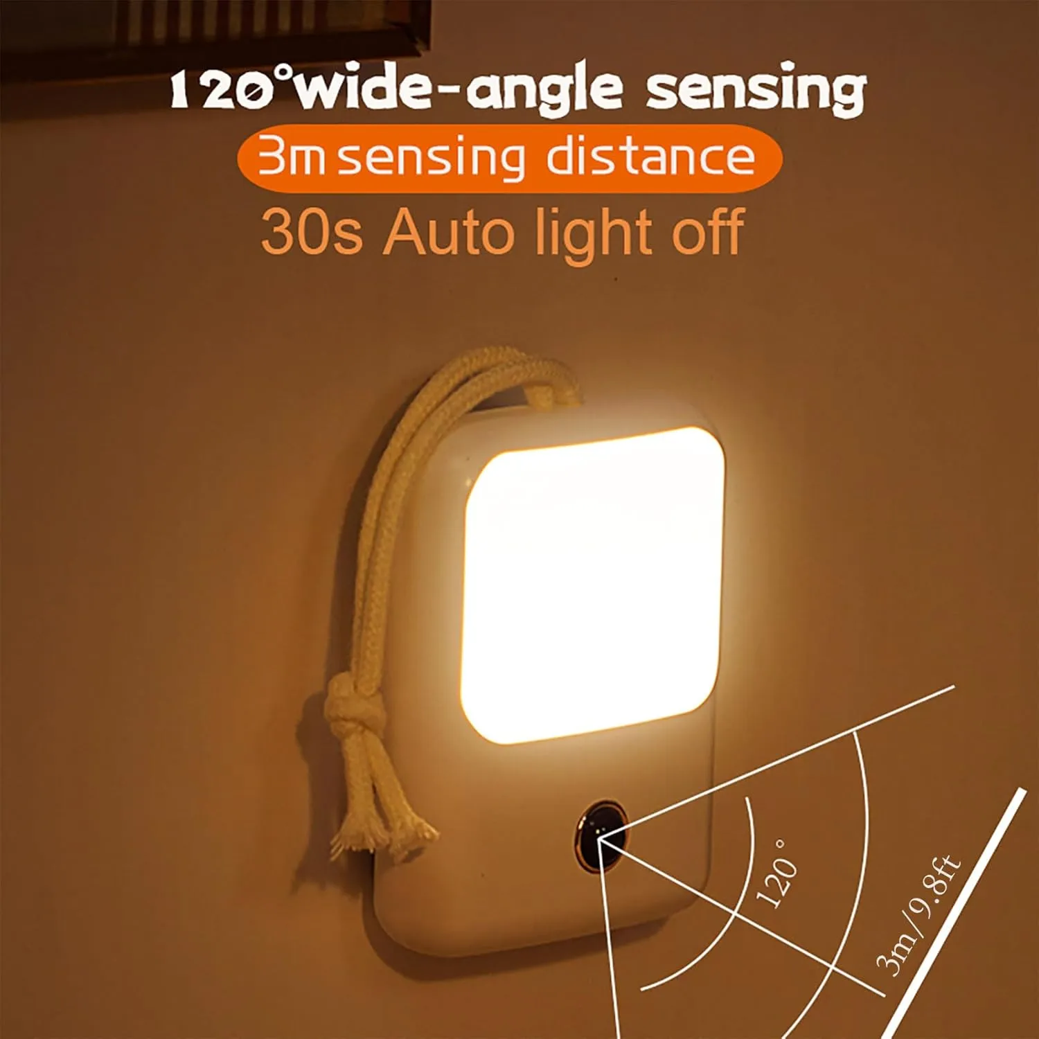 Motion Sensor Night Light Rechargeable LED Nightlight Adjustable Brightness, 2 Pack Portable White Night Light for Kids Adult Bedroom Bathroom Closet Stairs Hallway Wall Light