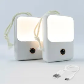 Motion Sensor Night Light Rechargeable LED Nightlight Adjustable Brightness, 2 Pack Portable White Night Light for Kids Adult Bedroom Bathroom Closet Stairs Hallway Wall Light